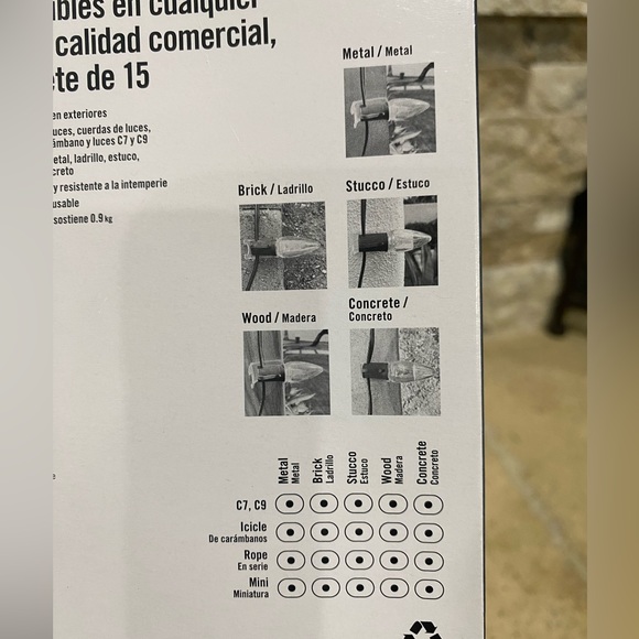 Home Accents 15 Pack Commercial Grade "Anywhere" Sticky light Clips Outdoor Use - Picture 4 of 5